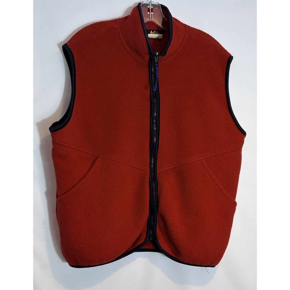 Vintage 90’s REI Fleece Vest Large Red Full Zip Outdoors Mens